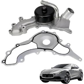 Water Pump and Gasket Compatible with Maserati Ghibli 3.0 V6 2014 2015 2016 2017 Replace 297912 299667