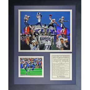 NFL New England Patriots Legends Never Die Framed Photo Collage, 2014 Super Bowl XLIX Champions Collage, 11 x 14-Inch