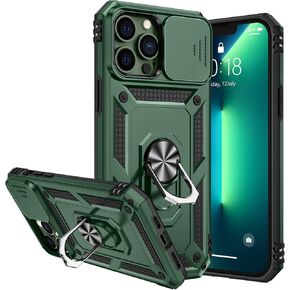 Goton Armor Case for iPhone 13 Pro Max Case Stand with Slide Camera Cover & Kickstand Military Grade Shockproof Heavy Duty Protective with Magnetic Car Mount Holder for iPhone 13 Pro Max 6.7 Blue
