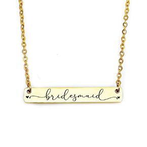 Jr Bridesmaid Necklace Wedding Party Gift Idea For Your Jr Bridesmaid Gift Christmas Birthday Gift Idea Proposal Gift For Your Jr Bridesmaid Necklace Gift FBA-WEDDING-BARS (Gold, |Jr Bridesmaid|)