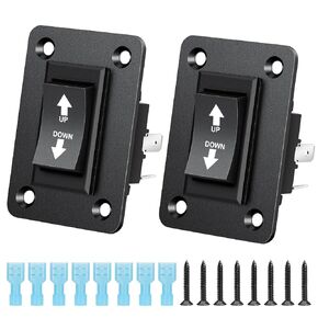 Linkstyle UP Down Momentary Reverse Switch, 2pcs 30A DPDT Polarity Reversing Momentary Switch for 5th Wheel Tongue Trailer stabilizer