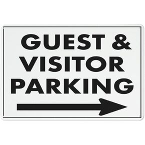 Guest And Visitor Parking Right Arrow Sign Metal Signs 12X8 Inch Rust Free Aluminum,Uv Ink Printing,Durable/Weatherproof Outdoor For Home