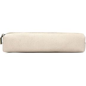 【YONBEN】Canvas pencil case cartuchera multifuncional kawaii multifunctional zippered canvas pencil case (Black, S)