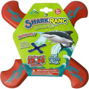 لعبة Shark Rang Red Boomerang - لعبة Boomerang رائعة للمبتدئين للأطفال والكبار. ناعمة وآمنة.