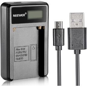 Neewer Micro USB Battery Charger for Sony NP-F550/F750/F960/F970，NP-FM50/FM70/FM90，QM71D，91D, NP- F500H/F55H Batteries