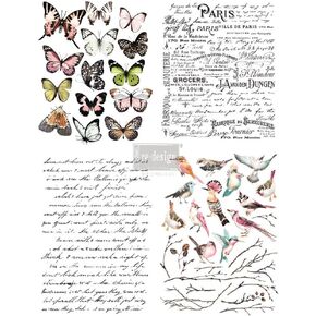Prima Marketing Inc Redesign Transfer - Parisian Butterflies Furniture Rub on 655350635466 Rub on Transfers for Furniture Home Decor Furniture Transfer Furniture Tattoo Wall Stickers Wall Decal