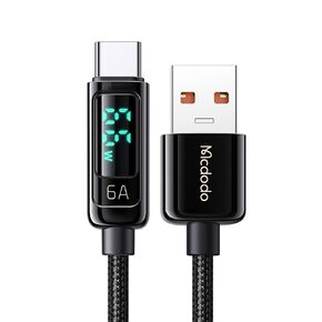 mcdodo USB C to USB C Cable 4ft Type C Charger Fast Charging Cable 100W with LED Display C Type Fast Charging Cable Nylon Braided USB-C Cord