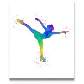 Girl Figure Skater Abstract Wall Art, 11x14 inch Unframed Print, Great Gift Idea under $15 dollars for Girl Figure Skaters, Figure Skating Coach, Judges, and Ice Skating Fans