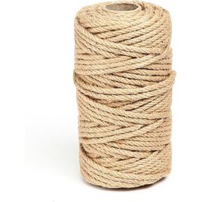 394Ft 5mm Jute Twine Natural Hemp Rope Heavy Duty Jute Rope for DIY Arts Crafts Gardening Wedding Bundling Home Decorating Cat Scratching Post