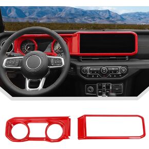 JeCar 2pcs for 2024+ Jeep Wrangler JL Interior Accessories Center Console Dash Cover Trim (Blue)