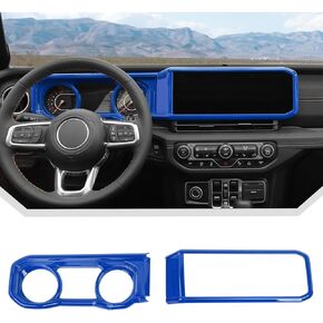 JeCar 2pcs for 2024+ Jeep Wrangler JL Interior Accessories Center Console Dash Cover Trim (Blue)