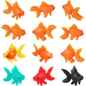 12 Pcs Artificial Aquarium Fishes Plastic Goldfish Ornament Realistic Artificial Moving Floating 5 Colors Aquarium Fish Bowl Tank Fake Fish Tank Decoration Fish Decor Party Favors
