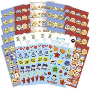1000+ Pieces Rewards Stickers for Students, Teacher Encouraging Stickers School Classroom Supplies, Incentive Words Cute Animal Motivational Sticker, Potty Training Sticker for Kids, White Cover