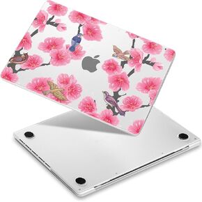 Case for M3 MacBook Pro 16 inch 2023 2021 Release A2991/A2485 A2780 M2 M1 Pro/Max, Hard Shell Case with Keyboard Cover & Screen Film & OTG Adapter & 2 Webcam Covers, Natural Flowers