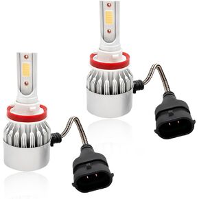 2PCS H8/H11/H9 Car LED Light, 8000K 3800LM High Brightness Auto Fog Light Bulb Replacement, Waterproof Plug & Play High Low Beam Headlight Bulb, Lighting Car Accessories (Blue)