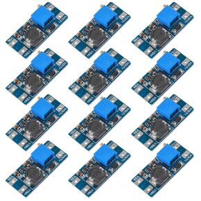 12Pcs MT3608 DC-DC Step Up Converter Adjustable Power Supply Booster Module Voltage Regulator MAX Output 28V 2A (MT3608 with USB)