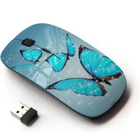 [ Optical 2.4G Wireless Mouse [ Blue Sparkling Butterfly ]