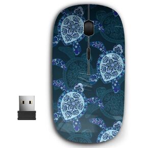 2.4G Ergonomic Portable USB Wireless Mouse for PC, Laptop, Computer, Notebook with Nano Receiver (Turtles Can Be)
