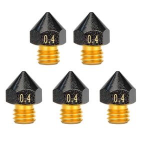 3D Printer Parts 5PCS 0.4MM 13 * 6mm 1.75mm MK8 PTFE Coated Brass Nozzle for Anet A8 ET4 Creality Ender 3/V2/Pro/5/S1 3D Printer (5PCS MK8 6MM)