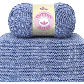 Cotton Bliss Soft Cotton Blend Yarn for Crocheting, 4 Skeins, 640Yds/400G, Free Patterns - #4 Medium Worsted Weight Yarn for Baby Blanket - Rose Quartz