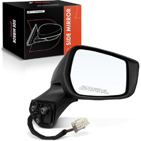 A-Premium Passenger Side Power Door Mirror - Compatible with Nissan Versa Note S SV 2015-2019, S Plus SL 2015-2017 - Non-Heated Manual Folding Black Outside Rear View Mirror - Replace# 96301-9MB0A