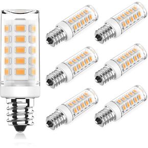 KLG E12 LED Candelabra Bulb 4W Equivalent to 40W T3/T4 E12 Candelabra Base Bulbs, Daylight White 5000K for Ceiling Fan, Chandelier AC120V, Not Dimmable 6 Pack