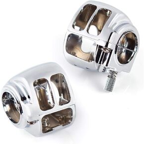 KiWAV Handlebar Switch Housing compatible for 2007 up Harley Davidson Dyna, Sportster, Touring Chrome
