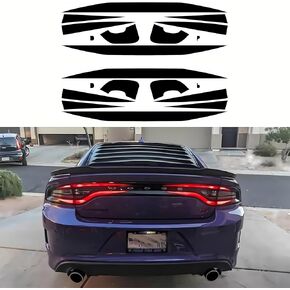 Fits Dodge Charger 2015-2023 Tail Light Race Track Bat Vinyl Decal Cover Taillight Racetrack Sticker Overlay Black Including sxt, rt, SRT, scat Pack etc (2 Sets)