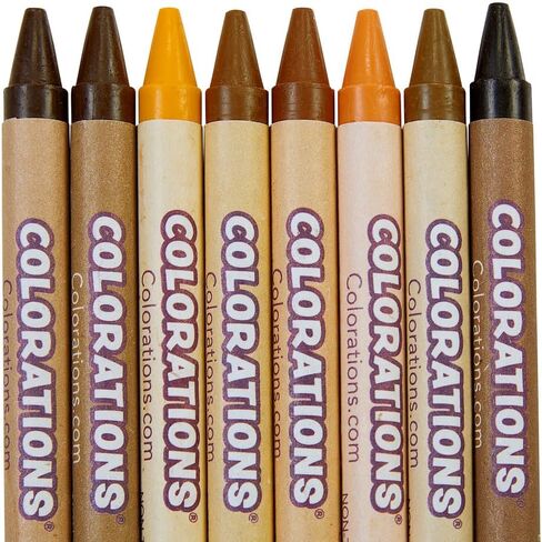 Colors Like me Crayons, 8 Colors, Regular Size, 12 Packs of an Assortment of 8 Realistic Skin Tones per Pack, Easy for Small Hands to Grasp and Apply in Saudi Arabia
