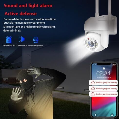 3MP Security Camera Outdoor WiFi Bullet Surveillance Cameras 360° View, Surveillance Cameras with Motion Detection,Waterproof Full Color Night Vision in Kuwait