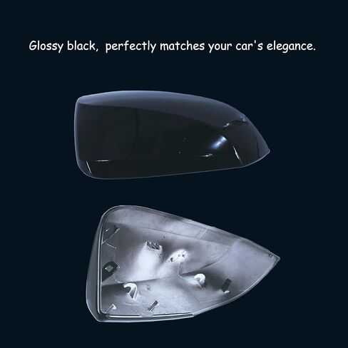 Left Driver Side Mirror Cover Cap Compatible with Toyota Highlander 2020-2023 Shiny Black in Saudi Arabia