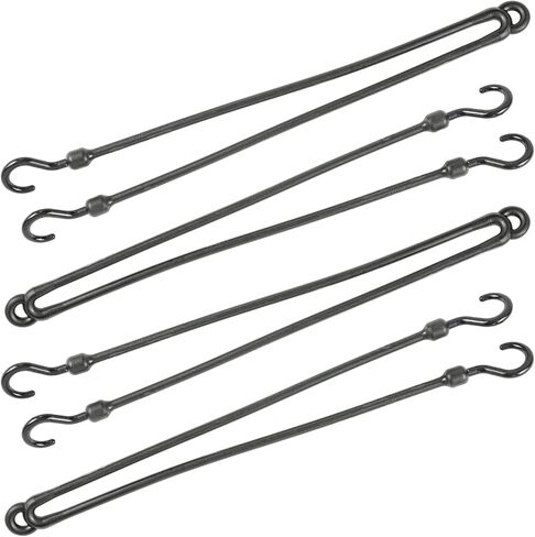 حبل مطاطي مثالي سهل التمدد مع انحناء على شكل حرف U + حلقة، 91.44 سم، أسود، 4 عبوات in Kuwait