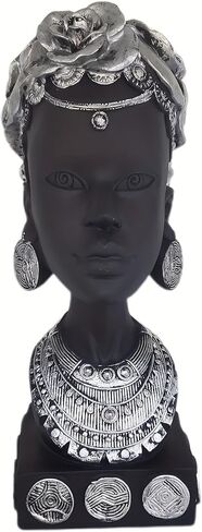 African Statues and Sculptures for Home Decor, Vintage Black Lady Art Bust Figurines, Aesthetic Shelf and Table Ornaments, Decor Accents and Gifts for Women in Saudi Arabia