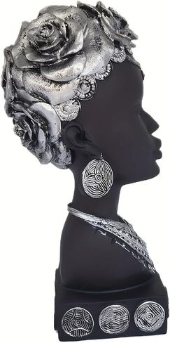 African Statues and Sculptures for Home Decor, Vintage Black Lady Art Bust Figurines, Aesthetic Shelf and Table Ornaments, Decor Accents and Gifts for Women in Saudi Arabia