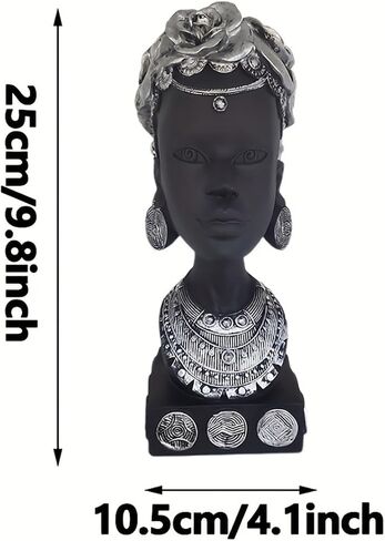 African Statues and Sculptures for Home Decor, Vintage Black Lady Art Bust Figurines, Aesthetic Shelf and Table Ornaments, Decor Accents and Gifts for Women in Saudi Arabia