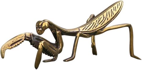 Copper Praying Mantis Metal Brass Statue Sculpture Animal Insect Figurines for Graden Lawn Patio Ornaments Art Tea Table Decor Collectible in Kuwait