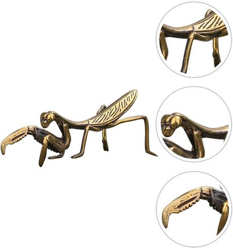 Copper Praying Mantis Metal Brass Statue Sculpture Animal Insect Figurines for Graden Lawn Patio Ornaments Art Tea Table Decor Collectible in Kuwait