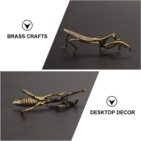 Copper Praying Mantis Metal Brass Statue Sculpture Animal Insect Figurines for Graden Lawn Patio Ornaments Art Tea Table Decor Collectible in Kuwait