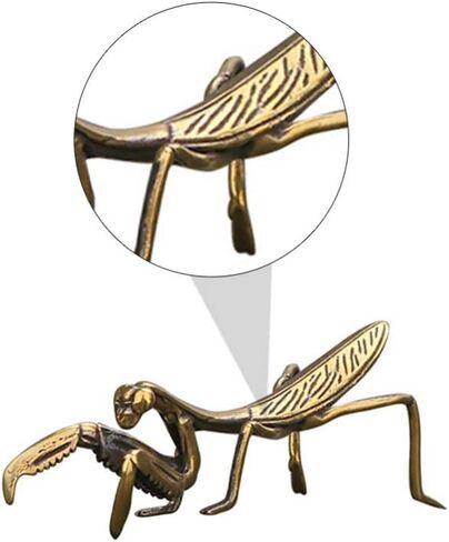 Copper Praying Mantis Metal Brass Statue Sculpture Animal Insect Figurines for Graden Lawn Patio Ornaments Art Tea Table Decor Collectible in Kuwait