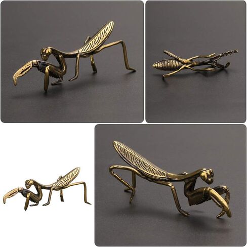 Copper Praying Mantis Metal Brass Statue Sculpture Animal Insect Figurines for Graden Lawn Patio Ornaments Art Tea Table Decor Collectible in Kuwait