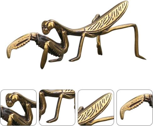 Copper Praying Mantis Metal Brass Statue Sculpture Animal Insect Figurines for Graden Lawn Patio Ornaments Art Tea Table Decor Collectible in Kuwait