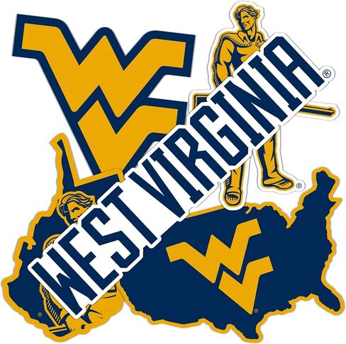West Virginia University Sticker WVU Mountaineers Stickers Vinyl Decals Laptop Water Bottle Car T2 (Type 2-3) in Saudi Arabia