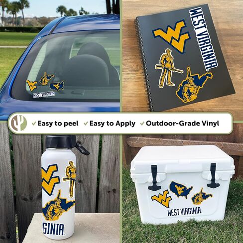 West Virginia University Sticker WVU Mountaineers Stickers Vinyl Decals Laptop Water Bottle Car T2 (Type 2-3) in Saudi Arabia