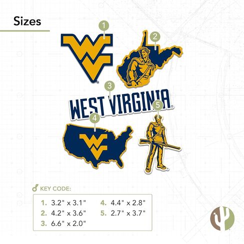 West Virginia University Sticker WVU Mountaineers Stickers Vinyl Decals Laptop Water Bottle Car T2 (Type 2-3) in Saudi Arabia