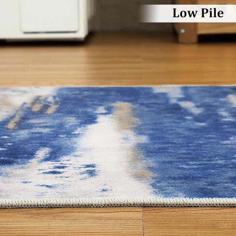 GAOMON 2x6 Long Hallway Runner Rug Machine Washable Kitchen Runner Rug Colorful Modern Abstract Area Rug Indoor Throw Floor Carpet for Living Room Bedroom Laundry, 2' x 6' Blue in Saudi Arabia