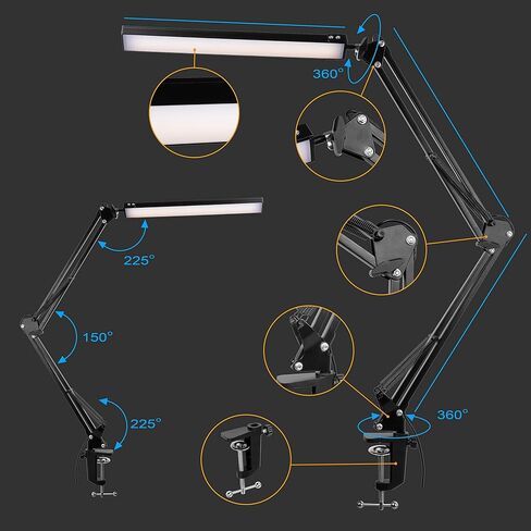 weishan Manicure Light for Table Nail lamp for Desk, lampara para mesa de uñas Profesional, Swing Arm LED Bar USB Lights in Saudi Arabia