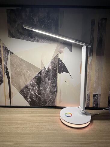 RGB Desk Lamp with Flexible Arm, 3-Level Color Temperature, USB Port, White, stepless dimming, RGB Light Strip, Gaming LED Light (Black) in Saudi Arabia