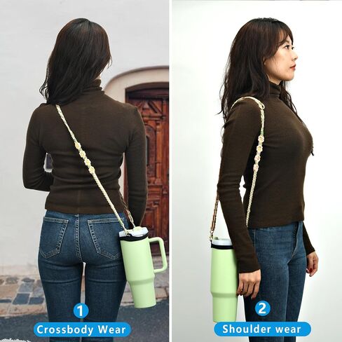 حزام زجاجة المياه، حزام حمل طويل يناسب معظم الأشخاص بوزن 8-40 أونصة. زجاجات مياه، متوافقة مع ملحقات كأس ستانلي in Kuwait
