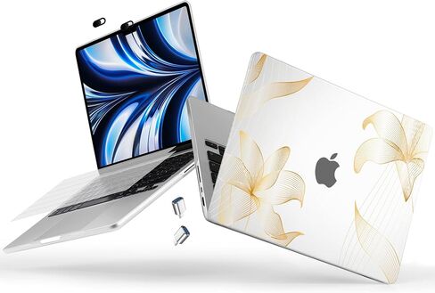 Designed for M3/M2/M1 MacBook Pro 16 inch Case 2023 2021 A2991 A2780 A2485 Pro/Max, Ultra-Thin Hard Shell Case with Keyboard Cover & USB Adapter & Webcam Cover, Abstract Flowers in Saudi Arabia