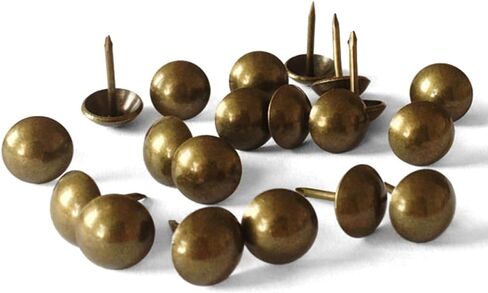 500pcs a lot: D11mmxL17mm Antique Vintage Sofa Upholstery Tacks Wooden Furniture Decorative Tacks Hobnail Thumb Nails Home DIY Upholstery Nails (Antique) in Kuwait